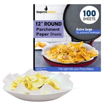 Impresserve 12 Inch Round Parchment Paper Sheets, Pre Cut Silicone Coated Baking Liners, 100 Count
