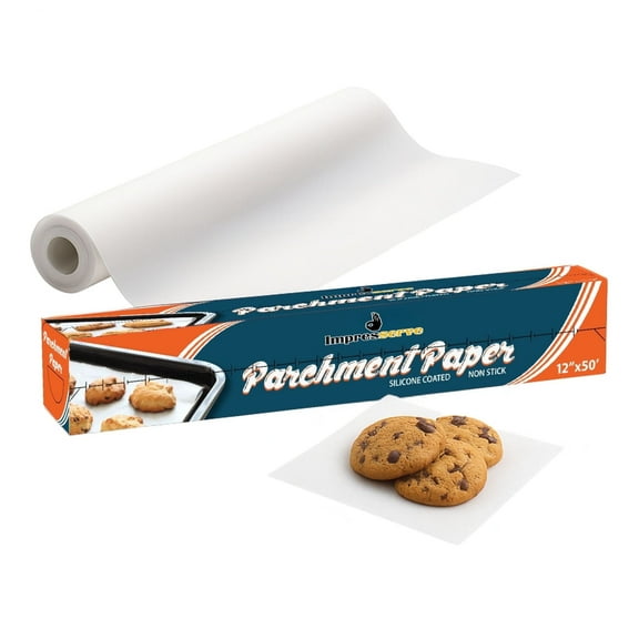 Impresserve 12" x 50ft Parchment Paper Roll, Non-Stick Baking Paper - 1 Roll
