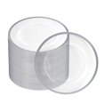 thumbnail image 1 of Impresserve 13 Inch Clear Charger Plates with Silver Rim, Disposable Plastic Charger Plates for Events and Dining, 48 Count, 1 of 1