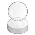 thumbnail image 1 of Impresserve 13-inch Disposable Plastic Clear Charger Plates with Silver Rim - 16 Count, 1 of 6
