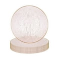 thumbnail image 1 of Impresserve 13-inch Pink Hammered Disposable Plastic Charger Plates with Gold Rim - 8 Count, 1 of 6