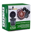 thumbnail image 1 of Impresserve Black Reusable Stainless Steel Mesh Coffee Filter Pods (4 Count), 1 of 5