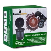 Impresserve Black Reusable Stainless Steel Mesh Coffee Filter Pods 4 Count