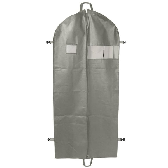 Impresserve 59-Inch Gray Non-Woven Garment Bag with Zipper Closure, 1 Count – Travel and Storage Solution