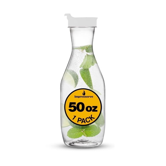 Impresserve 50 oz Flip Tab Lid Plastic Beverage Carafe White