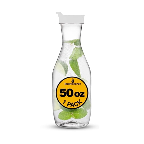 Impresserve 50 oz Flip Tab Lid Plastic Beverage Carafe White