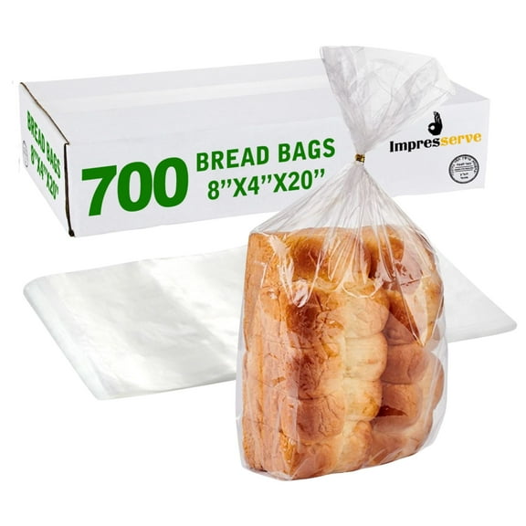 Impresserve Clear Plastic Bread Bags - 8 x 4 x 20 - 700 Count
