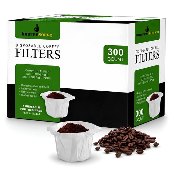 Impresserve White Paper Basket Coffee Filters 300 Count