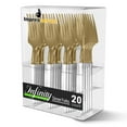 thumbnail image 1 of Impresserve Disposable Plastic White Gold Dinner Forks, Infinity Modern Design - 20 Count, 1 of 6