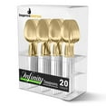 thumbnail image 1 of Impresserve Disposable Plastic White Gold Teaspoons, Infinity Modern Design - 20 Count, 1 of 5