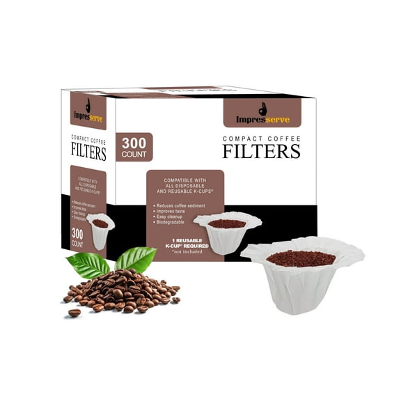 Impresserve White Single Use Paper Coffee Filters - 300 Count