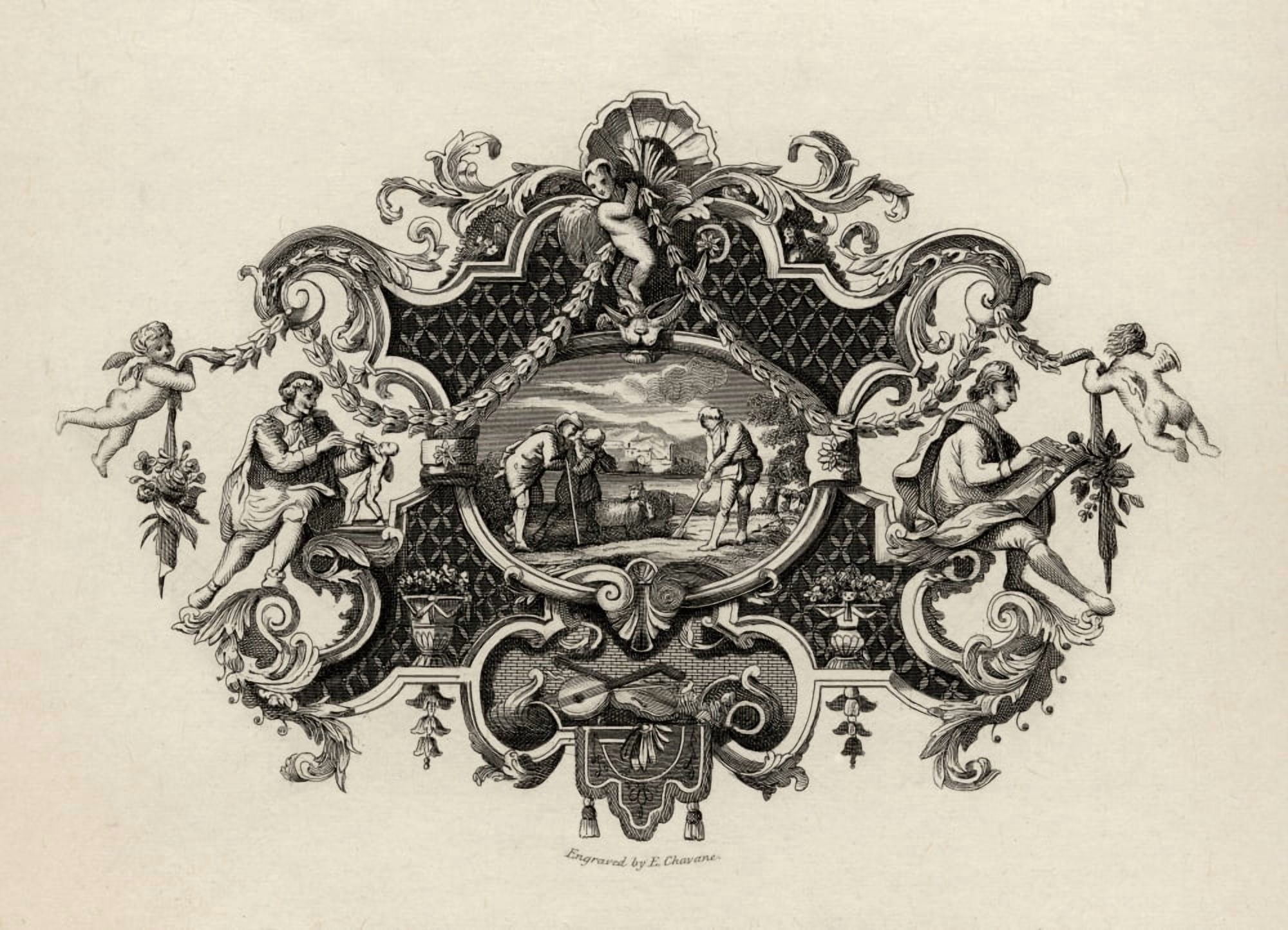 Impression From A Silver Tankard Designed By Hogarth From The Works Of Hogarth Published London 1833 Canvas Art - Ken Welsh Design Pics (17 x 12)