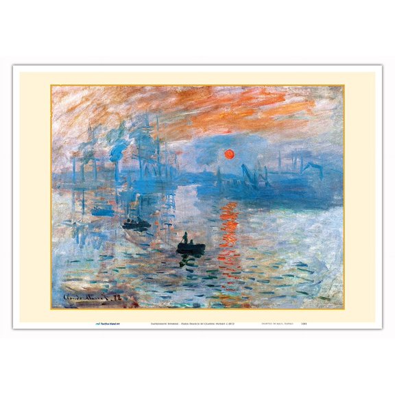 Impression Sunrise - Paris France - From an Original Color Painting by Claude Monet c.1872 - Master Art Print 10in x 14in