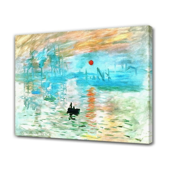 Impression Sunrise Poster Decorative Painting Canvas Wall Art Living Room Posters Bedroom Painting,Frame-style,12x18inch(30x45cm)