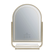Impressions Vanity Glimmer Arch Tri Tone 360 Degree LED Makeup Mirror with Acrylic Base Champagne Gold