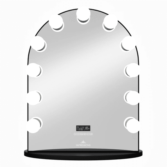 Impression Vanity Hollywood Glow Arch Vanity Mirror with Ultra Bright 11 Frosted LED Bulbs (Black)