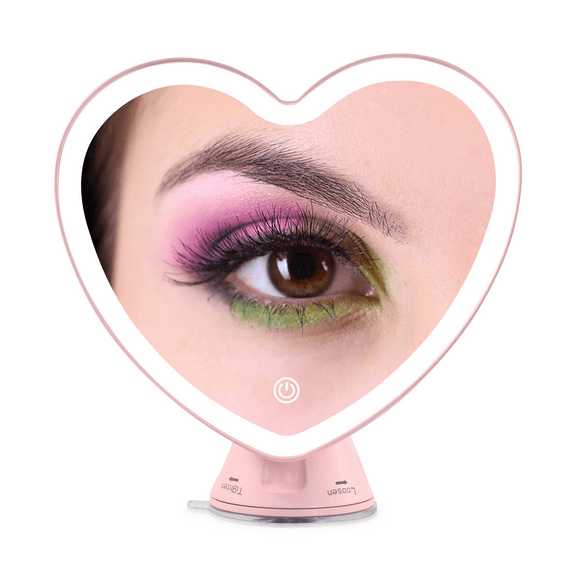 Impressions Vanity Sweetheart 10x Magnified LED Mirror with 360 Degree Rotating Base (Pink)
