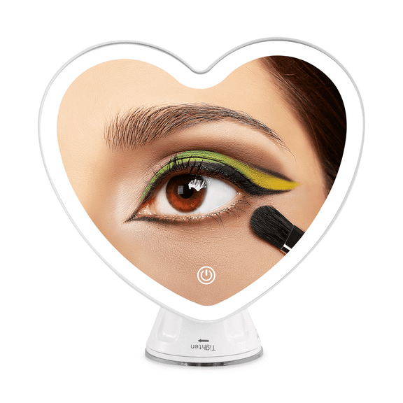 Impressions Vanity Sweetheart 10x Magnified LED Mirror with 360 Degree Rotating Base (White)