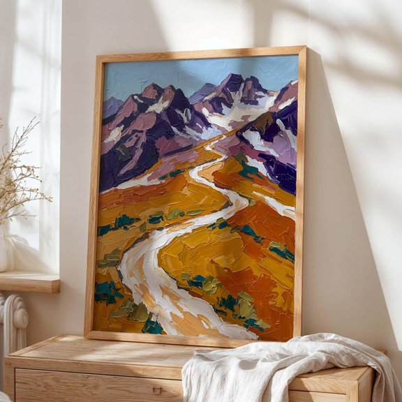 Impressionist Alpine Mountain Landscape Wall Art