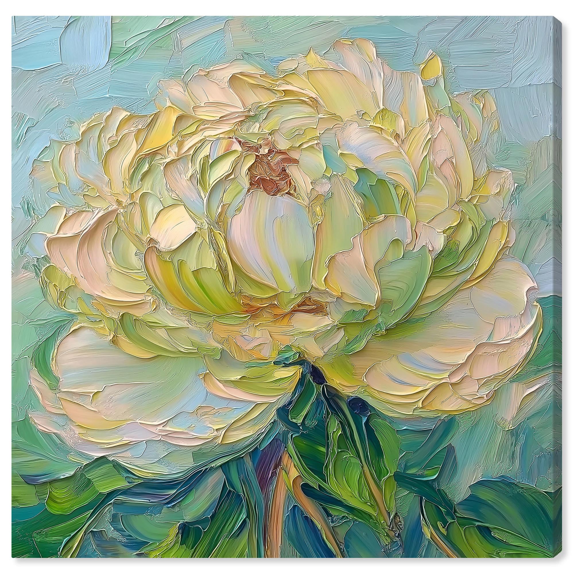 Impressionist Bloom II 12" Square Canvas Flower Art