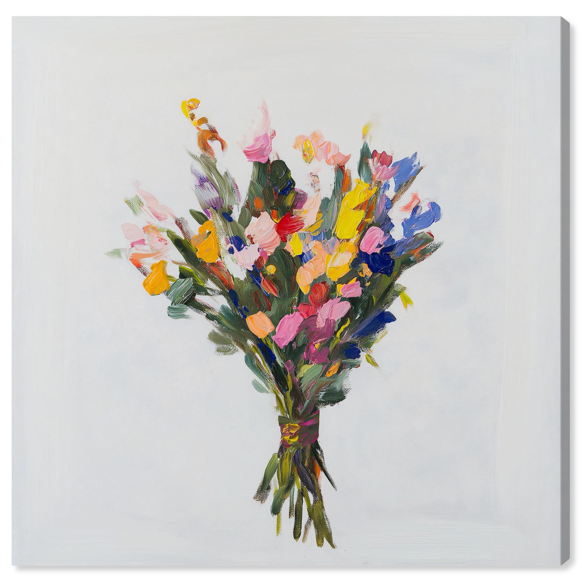 Vintage Botanic Abstract Canvas Art in 16" x 16"