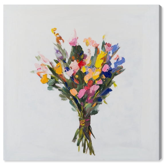 Impressionist Bouquet Canvas Vintage Botanic Art by Art Remedy, Gallery Wrapped, 40" x 40"