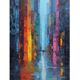 thumbnail image 1 of Impressionist Cityscape Oil Painting, Vibrant Abstract Street Scene for Living Room, Office, Bedroom Decor, 1 of 8