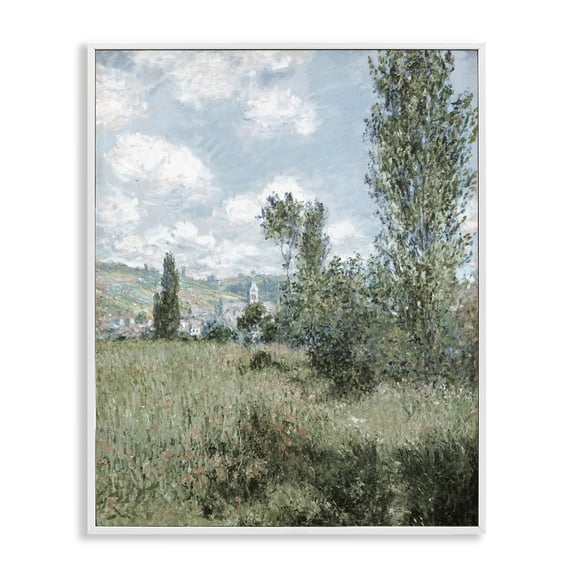 Stupell Industries Impressionist Countryside Dappled Clouds White Framed Giclee Art, design by Corinne Haig