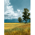 thumbnail image 1 of Impressionist Countryside Landscape Canvas Print Wall Art for Living Room Office Farmhouse, 1 of 8