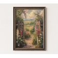 Impressionist English Garden Gate Wall Art Print, Wildflower ...