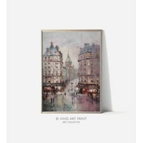 Impressionist Fine Art "Paris Night Reflections" Wall Art Decor, Vivid Art Print Pr-921 Wall Art, Modern Wall Decor, 8x12 UNFRAMED