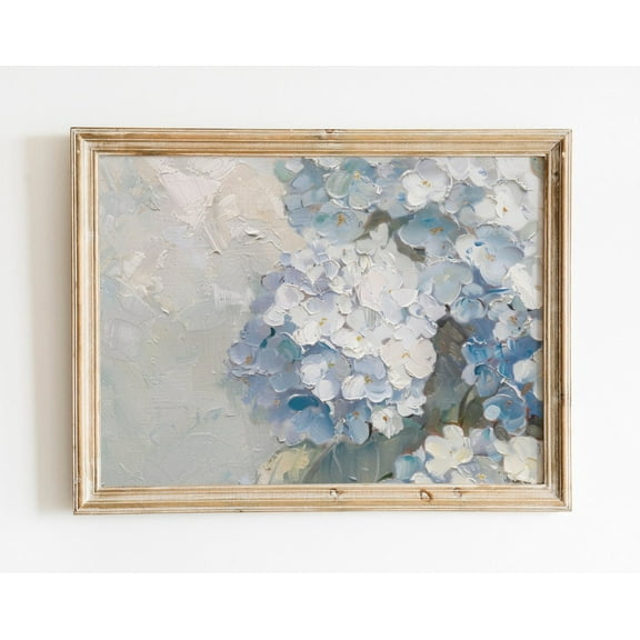 Impressionist Hydrangeas Vintage Print, Vintage Farmhouse Art, Landscape Art, Aesthetic Wall Art, Wall Art Wall Art, Modern Wall Decor, 16x24 UNFRAMED