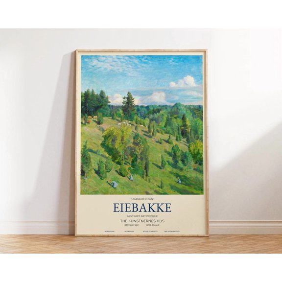 Impressionist Landscape Sunny Day Mountain Wall Art Unframed Paper Print