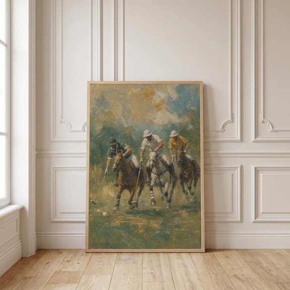 Impressionist Polo Match Wall Art Equestrian Horse