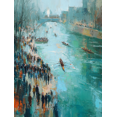 thumbnail image 1 of Impressionist River Scene Canvas Print Wall Art for Living Room Bedroom Office Dining Room Hallway Apartment Decor, 1 of 8