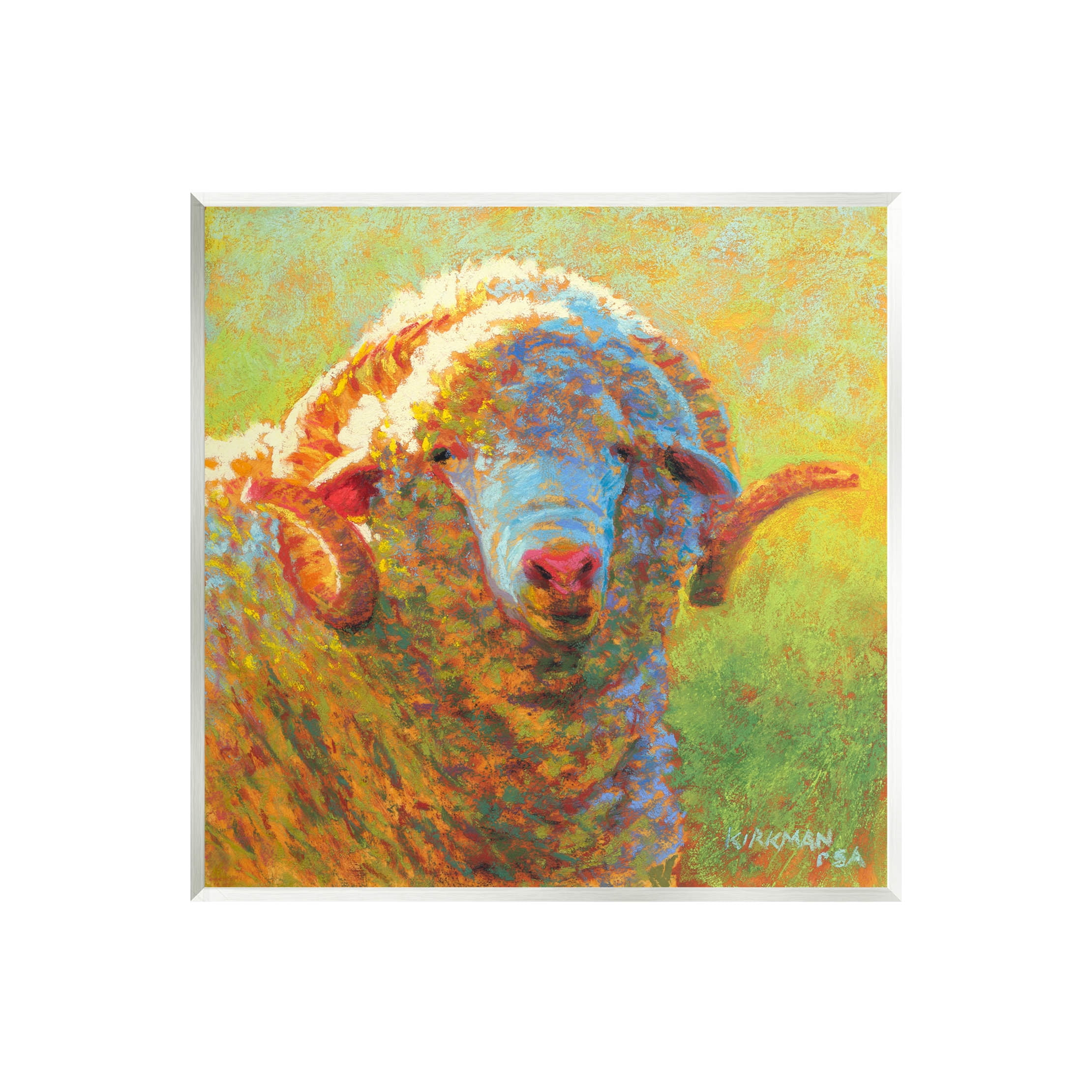 Impressionist Sheep Country Portrait Animals & Insects Painting Unframed Art Print Wall Art