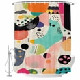 thumbnail image 1 of Impressionist Style Fabric Shower Curtain Abstract Oil Painting Washable Shower Curtains for Bathroom, Waterproof Bath Curtain with Hooks Home Decor 72x72in, 1 of 8