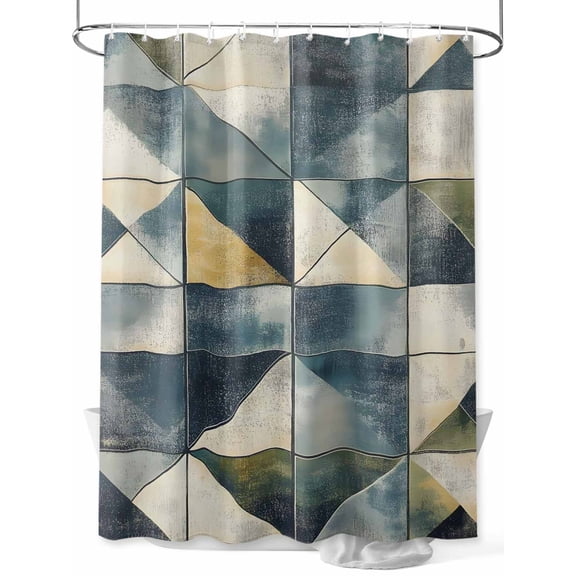 Impressionist Style Shower Curtain Set ,Waterproof Fabric Shower Curtains Blue Gray Blurred Abstract Shower Curtains for Bathroom,Bathroom Decor 36"x72"