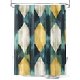 thumbnail image 1 of Impressionist Style Shower Curtain Set ，Waterproof Fabric Shower Curtains Green Yellow Blurred Abstract Shower Curtains for Bathroom,Bathroom Decor 60"x72", 1 of 6