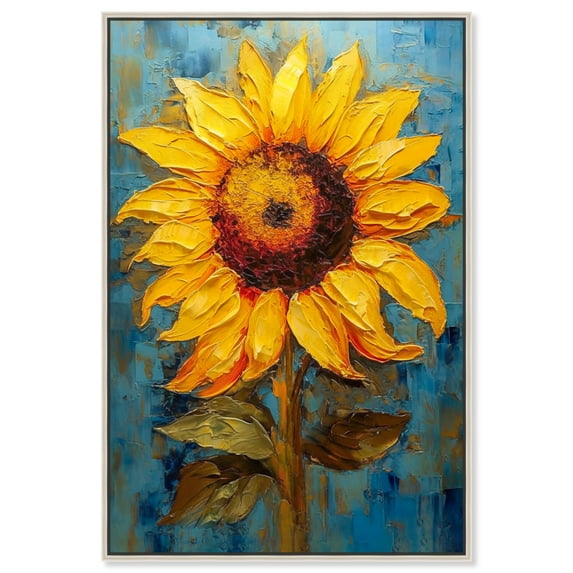 Impressionist Sunflower Canvas Sunflower Art Prints by Art Remedy, Silver Frame, 30" x 45"