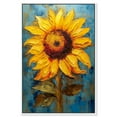 thumbnail image 1 of Impressionist Sunflower Canvas Sunflower Art Prints by Art Remedy, White Frame, 16" x 24", 1 of 7