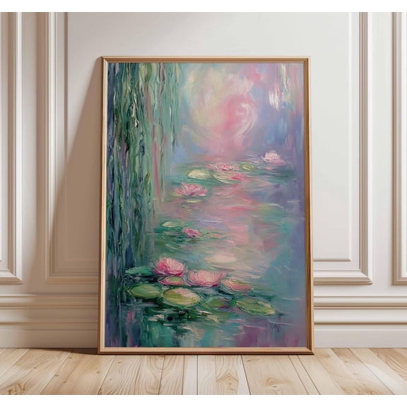 Impressionist Water Lily Poster, Unframed Paper Poster 8x10in