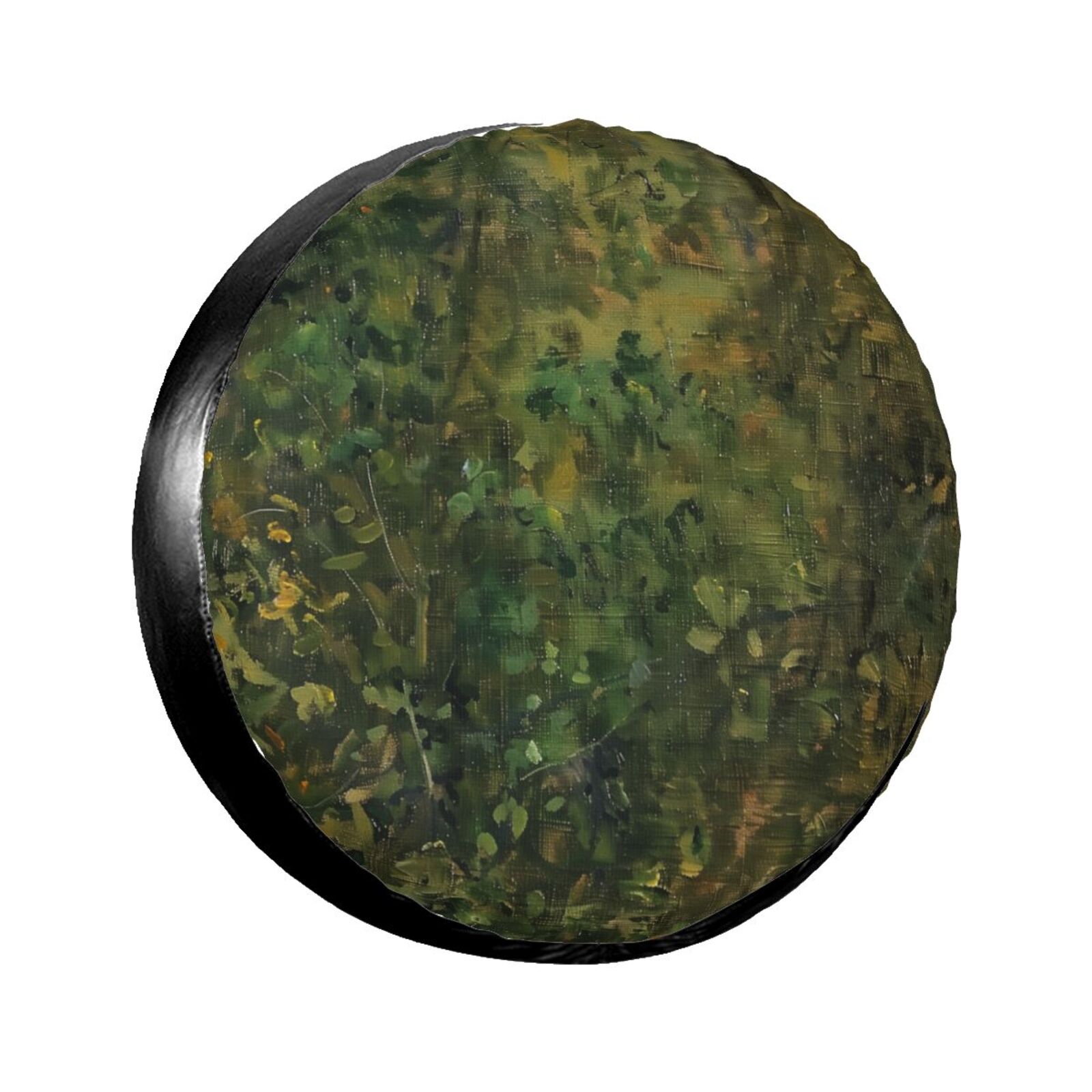 Impressionistic et in Green and Brown Camping spare tire cover, wheel