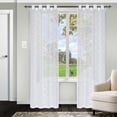 thumbnail image 1 of Impressions 2-Piece Kyrie Lattice Textured Sheer Curtain Panel Set with Grommet Header, White, 1 of 4