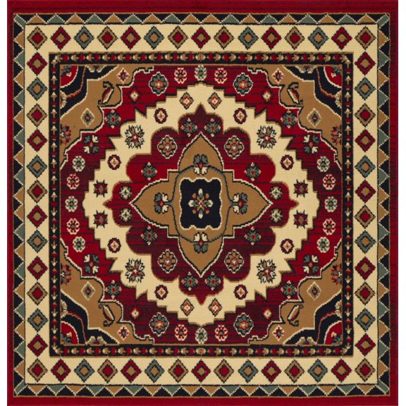 Impressions Abstract Floral Geometric Area Rug, 5' x 5'