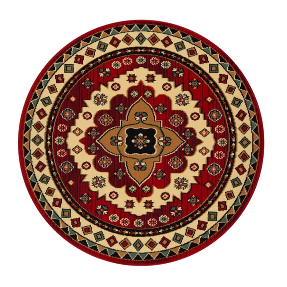Impressions Abstract Floral Geometric Hand-Made Area Rug, 5' x 5'