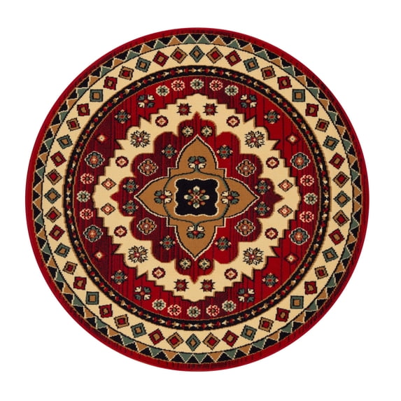 Impressions Abstract Floral Geometric Hand-Made Area Rug, 5' x 5'