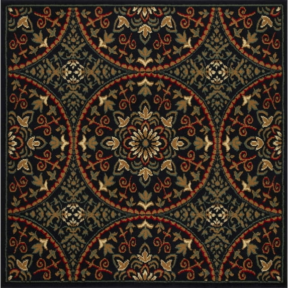 Impressions Abstract Floral Geometric Medallion Area Rug, 5' x 5'