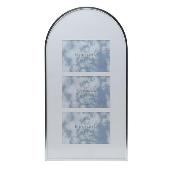 Impressions Arched Top Silver Collage Frame Holds 3 Photos - 10 x 19