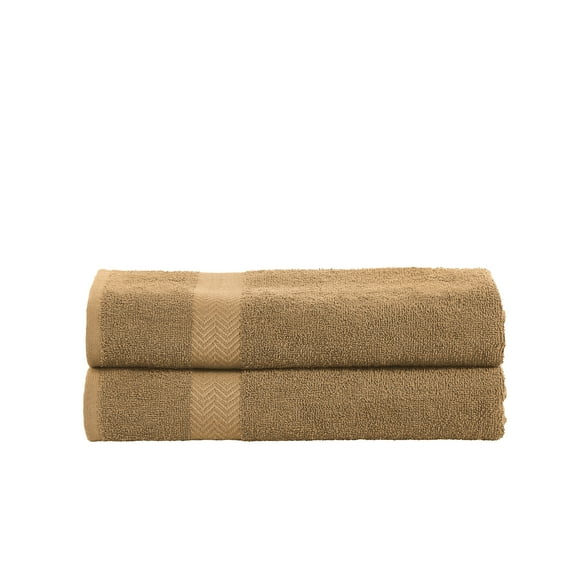 Impressions Bolingbroke Eco-Friendly Cotton 2-Piece Bath Sheet Set, Latte
